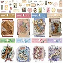 スクラップブック用　デザイン用紙　ステッカー Amazon.co.jp: スクラップブック紙テクスチャー紙 86 ピース